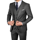 Slim Fit Casual Men Suits with Peaked Lapel Wedding Tuxedos for Groomsmen 3 Pieces Male Fashion Jacket Vest Pants Latest Style